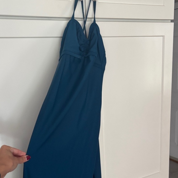 Elegant Teal Spaghetti Strap Dress - Picture 1 of 3